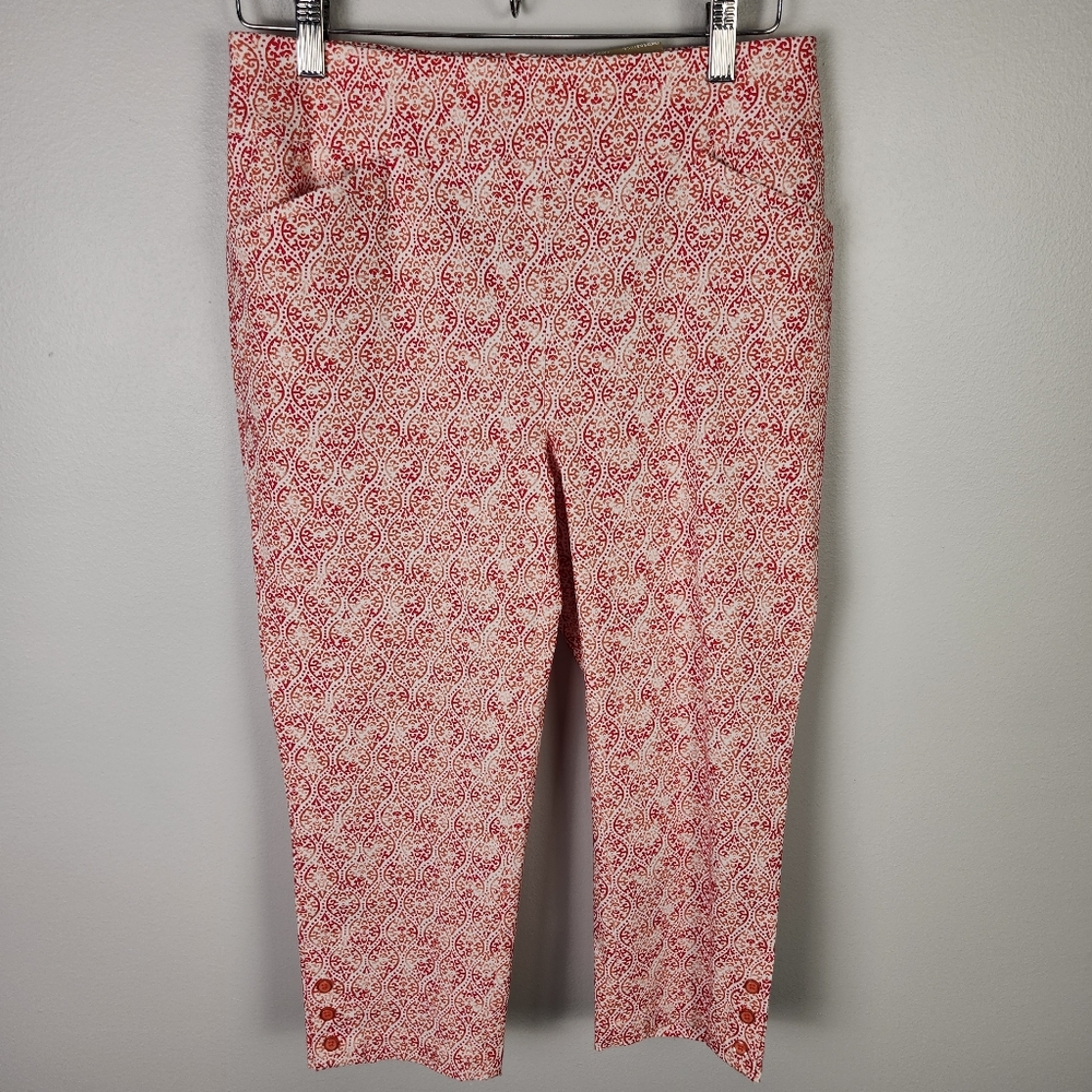 Chico's‎ Perfect Stretch Josie Slim Capri Pants Art Henna Medallion (0.5/6) #651